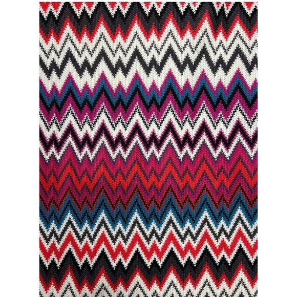 Womens Express Skirt Size XS Bodycon Multicolored Chevron Knit Mini - Picture 2 of 10